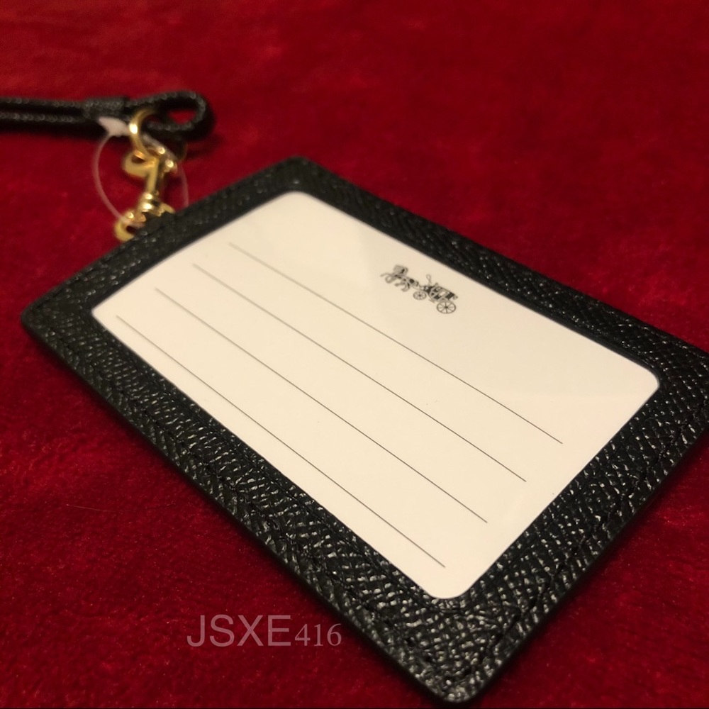 NWT - Coach ID Lanyard Card Holder - Black & Gold - Picture 7 of 8